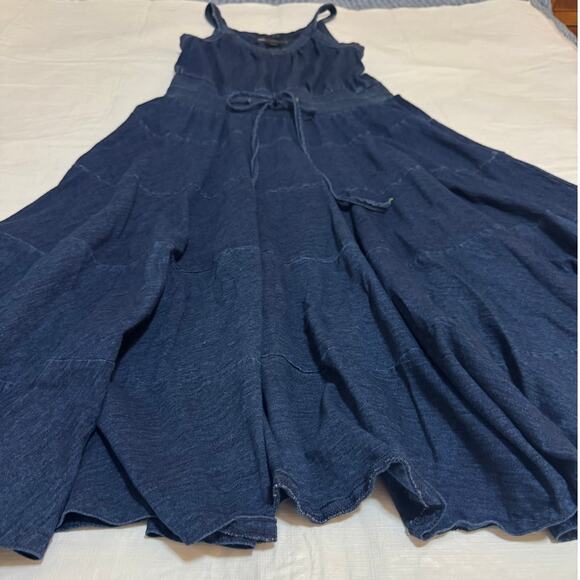 Marc by Marc Jacobs Blue Cotton Tank Dress Tiered Flared Skirt Size Medium - Picture 7 of 9